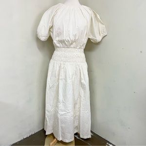 NWOT Modern Citizen White Smocked Dress Large L